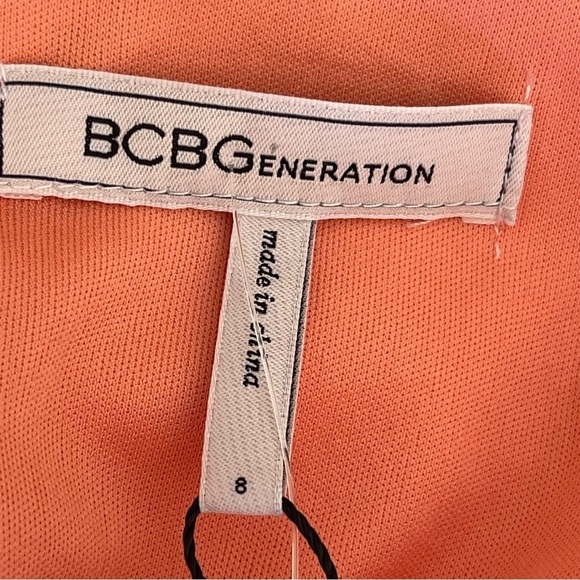 BCBGENERATION Women’s High Low Tiered Ruffled Asymmetric Maxi Dress Coral Size 8 - Picture 12 of 12